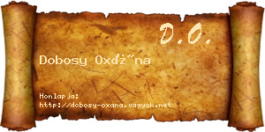 Dobosy Oxána névjegykártya